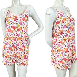 Ann Taylor Loft Fruit Salad Summer Whimsical Fruit Themed Romper Size Small